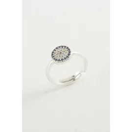 Nazar Taşlı Yüzük-Gümüş Rengi