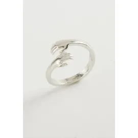 El Figürlü Metal Yüzük-Gümüş Rengi