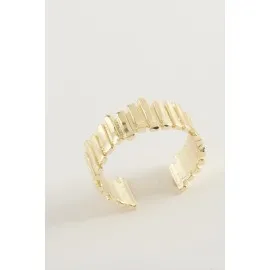 Çizgili Metal Yüzük-Gümüş Rengi