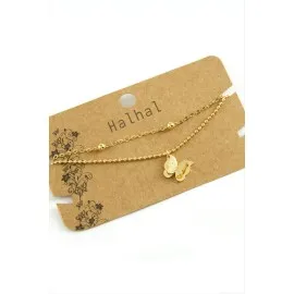 Kelebek Lüks Çelik Halhal-Sarı