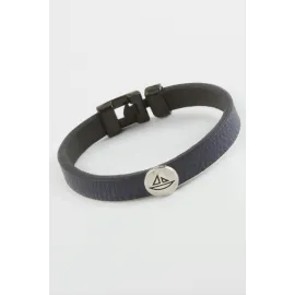 Gemi Kaliteli Suni Deri Bileklik-Lacivert