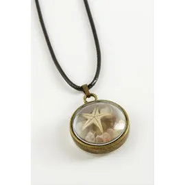 Deniz Yıldızı Bombeli Canlı Kolye-Antik