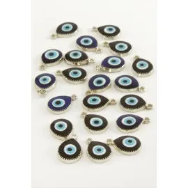 Nazar Damla Tek Kulplu Mineli Bileklik Ve Kolye Ucu Aparatı 1 Adet-Lacivert