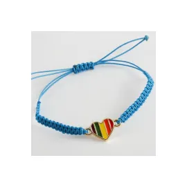 Kalp Makrome Örgülü Bileklik-Renkli