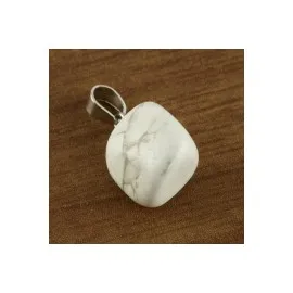 Havlit Doğaltaş Kolye Ucu-Beyaz