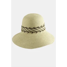 Fiyonglu Hasır Şapka-Bej