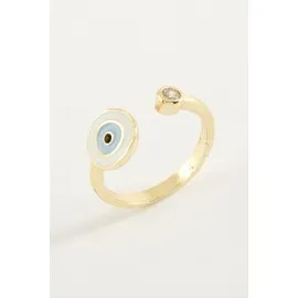 Nazar Mineli Taşlı Yüzük-Sarı