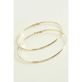 Düz Metal Halka Küpe 9-10 Cm-8 Cm