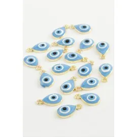 Damla Tek Kulp Mineli Bileklik Ve Kolye Ucu Aparatı 1 Adet-Mavi