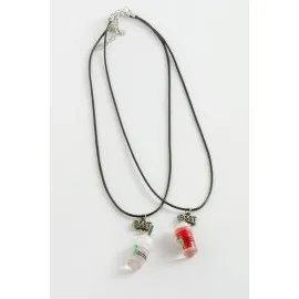 İçecek Arkadaşlık Kolyeleri Çift Kolye-Siyah