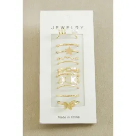 11 Adet Lüks Eklem Yüzük-Sarı