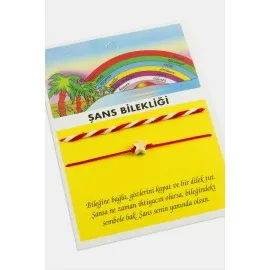 Yıldız Şans İp Bileklik-Kırmızı