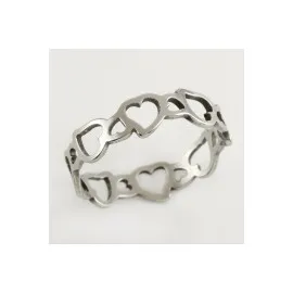 Kalp Lüks Çelik Yüzük-Beyaz