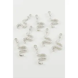 Yılan Kolye Ucu Aparatı 1 Adet-Gümüş Rengi