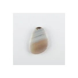 Özel Kesim Doğaltaş Plaka Akik Kolye Ucu-Beyaz