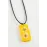 Papatya Dikdörtgen Epoksi Kolye-Sarı