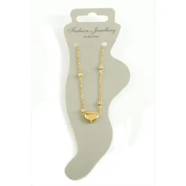 Kalp Lüks Çelik Halhal-Sarı