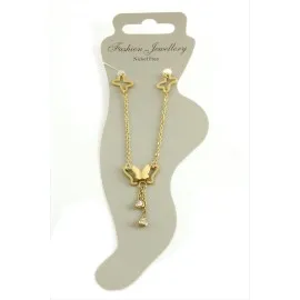 Kelebek Lüks Çelik Halhal-Sarı