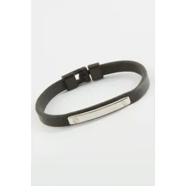 Çubuk Kaliteli Suni Deri Bileklik-Siyah