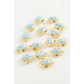 Kaplumbağa Mineli Bileklik ve Kolye Ucu Aparatı 1 Adet-Açık Mavi