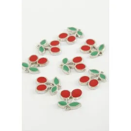 Kiraz Tek Kulplu Mineli Bileklik ve Kolye Ucu Aparatı 1 Adet-Kırmızı