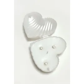 Kalp Kutulu Mum-Beyaz