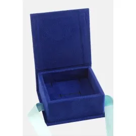 Süet Lüx Set Kolye Kutusu-Lacivert