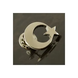 Ay Yıldız Yaka Rozet-Gümüş Rengi