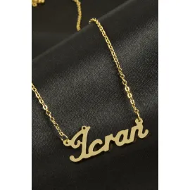 İcran İsimli Kolye -Sarı