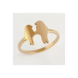 Kuş Lüks Çelik Yüzük-Bronz