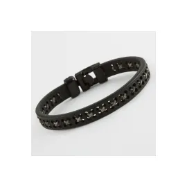 Çarpı Kaliteli Suni Deri Bileklik-Gri