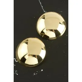 Yuvarlak Yeni Sezon Metal Küpe-Sarı