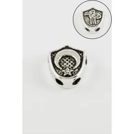 Tuğra Ay Yıldız Çift Taraflı Tesbih Ara Aparatı 1 Adet-Gümüş Rengi