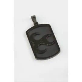 Hilal Çelik Kolye Ucu 4 Cm-Siyah