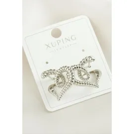 Xuping Kalp Lüks Çelik Küpe-Gümüş Rengi