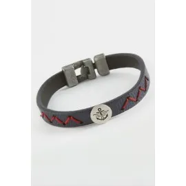 Çapa Kaliteli Suni Deri Bileklik-Lacivert