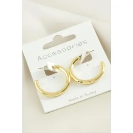 Boru Halka Küpe 2,5 cm-Gümüş Rengi