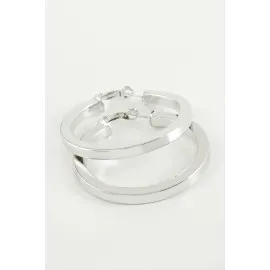 Ezme Halka Küpe 4,5 Cm-Gümüş Rengi