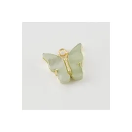 Kelebek Figürlü Kolye Ucu-Krem