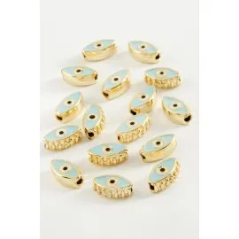 Göz Mineli Bileklik Ve Kolye Ucu Aparatı 1 Adet-Açık Mavi