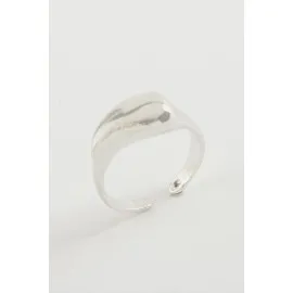 Su Damlası Metal Yüzük-Gümüş Rengi