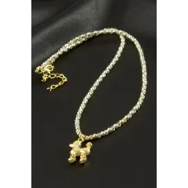 Köpek Kristal Kolye-Sarı