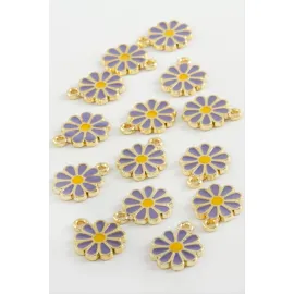 Papatya Tek Kulplu Mineli Bileklik ve Kolye Ucu Aparatı 1 Adet-Lila