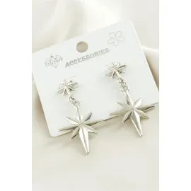 Şimşek Metal Küpe-Gümüş Rengi