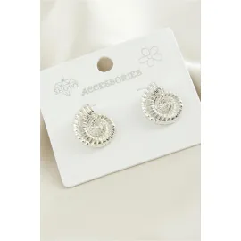 Çiçek Metal Küpe-Gümüş Rengi