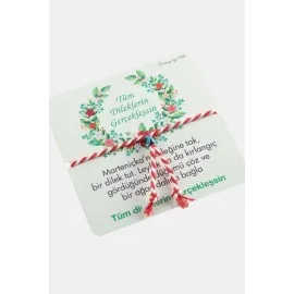 Nazar Boncuklu Marteniçka Bileklik  Toptan Marteniçka Bileklik-Kırmızı