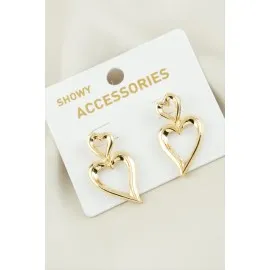 Kalp Yeni Sezon Metal Küpe-Sarı