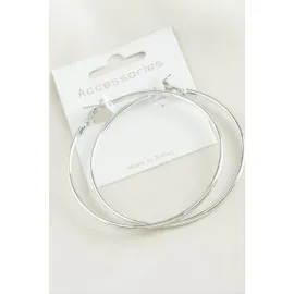 Boru Halka Küpe 6 Cm-Gümüş Rengi