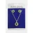Oval Zirkon Taşlı Set Kolye-Yeşil