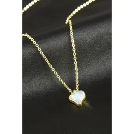 Kalp Cam Kolye-Sarı